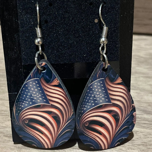 Patriotic Stylized Flag Earrings