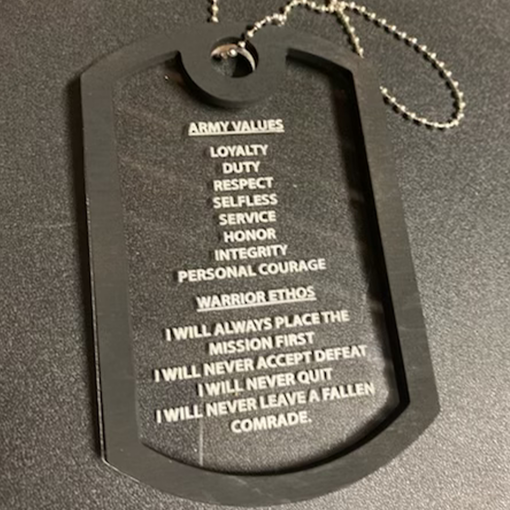 Army Values Dog Tag